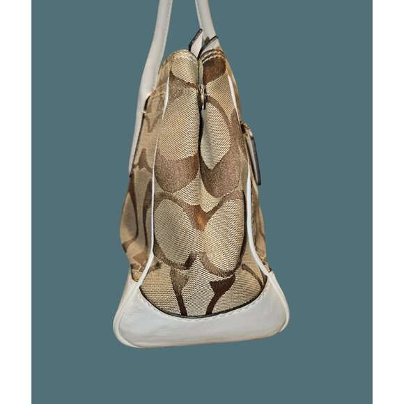 Coach Hampton Madeline Signature Satchel Canvas Y2K Turnlock Shoulder Bag - Picture 3 of 16